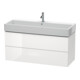 Duravit Meuble sous-lavabo L-Cube 118,4x45,9 cm, blanc brillant, 2 tiroirs, suspendu