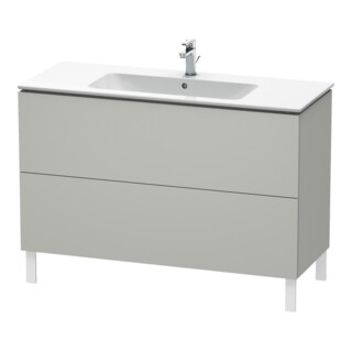 Duravit Meuble sous lavabo L-Cube 122x48,1 cm, béton gris, 2 tiroirs, sur pied