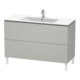 Duravit Meuble sous lavabo L-Cube 122x48,1 cm, béton gris, 2 tiroirs, sur pied-1