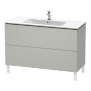 Duravit Meuble sous lavabo L-Cube 122x48,1 cm, béton gris, 2 tiroirs, sur pied-1