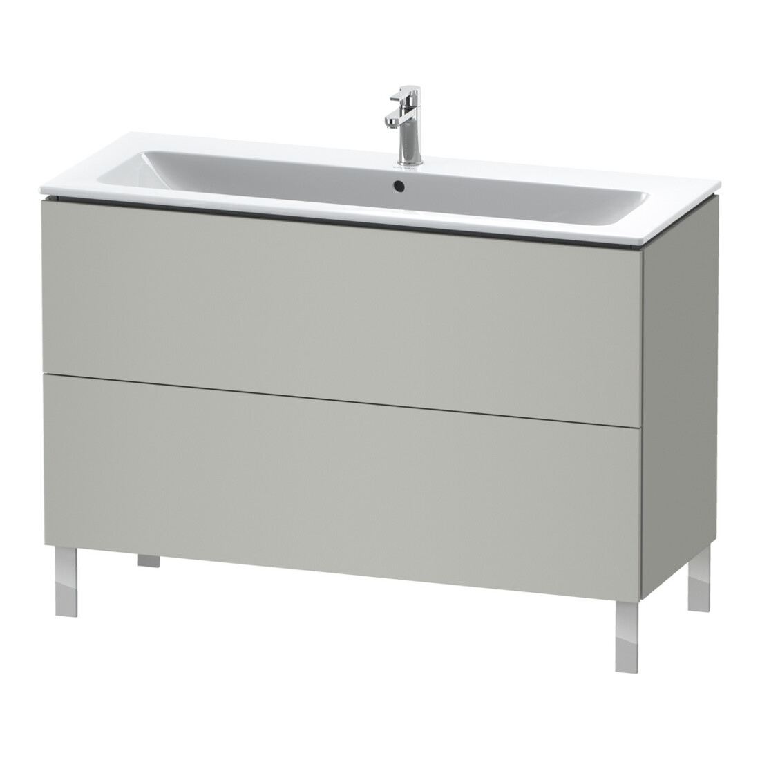 Duravit Meuble sous lavabo L-Cube 122x48,1 cm, béton gris, 2 tiroirs, sur pied