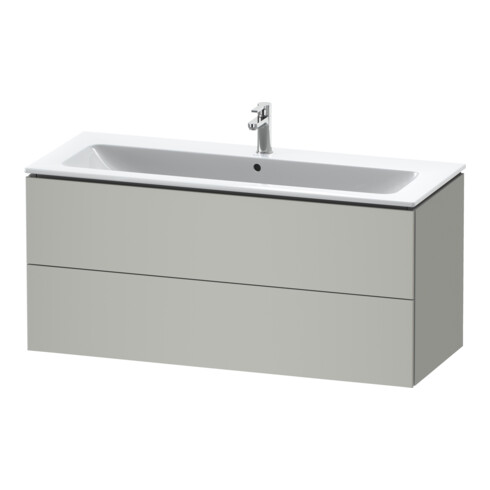 Duravit Meuble sous-lavabo L-Cube 122x48,1 cm, béton gris, 2 tiroirs, suspendu