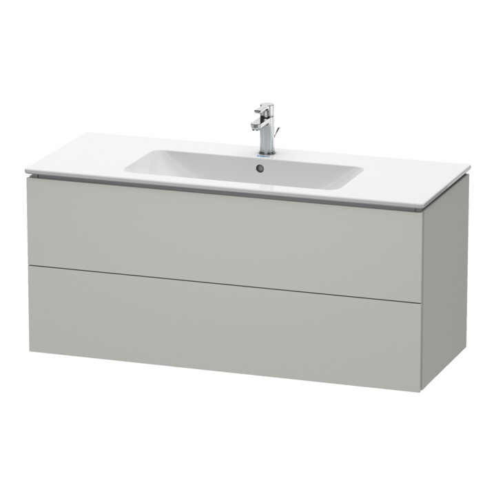 Duravit Meuble sous-lavabo L-Cube 122x48,1 cm, béton gris, 2 tiroirs, suspendu