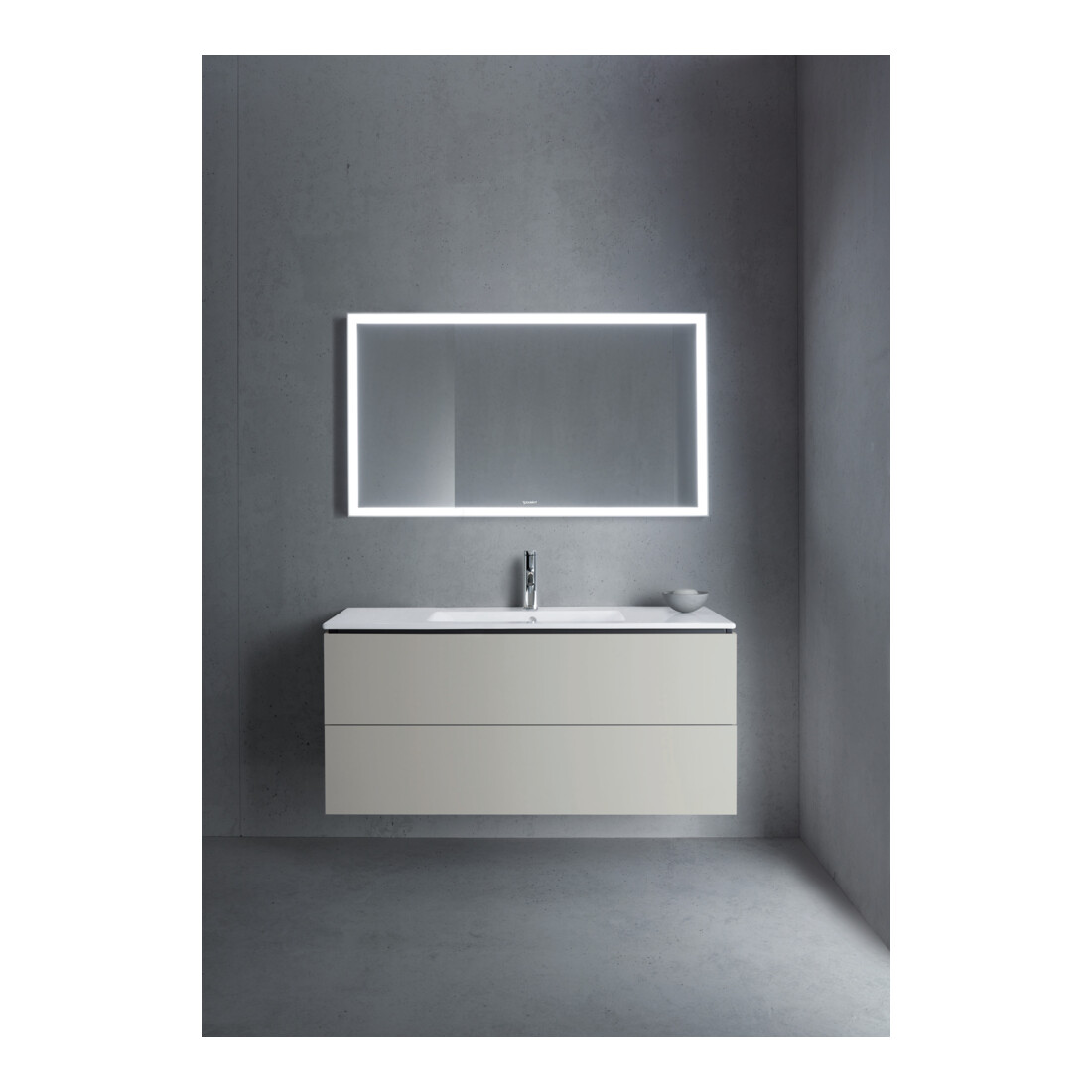 Duravit Meuble sous-lavabo L-Cube 122x48,1 cm, béton gris, 2 tiroirs, suspendu