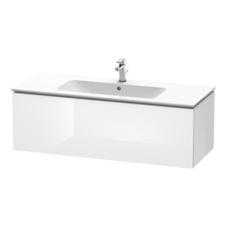 Duravit Meuble sous lavabo L-Cube 122x48,1 cm, blanc brillant, 1 tiroir, suspendu