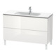 Duravit Meuble sous lavabo L-Cube 122x48,1 cm, blanc brillant, 2 tiroirs, debout-1