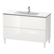 Duravit Meuble sous lavabo L-Cube 122x48,1 cm, blanc brillant, 2 tiroirs, debout-1