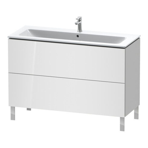 Duravit Meuble sous lavabo L-Cube 122x48,1 cm, blanc brillant, 2 tiroirs, debout