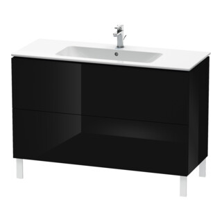 Duravit Meuble sous lavabo L-Cube 122x48,1 cm, blanc brillant, 2 tiroirs, sur pied
