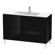 Duravit Meuble sous lavabo L-Cube 122x48,1 cm, blanc brillant, 2 tiroirs, sur pied