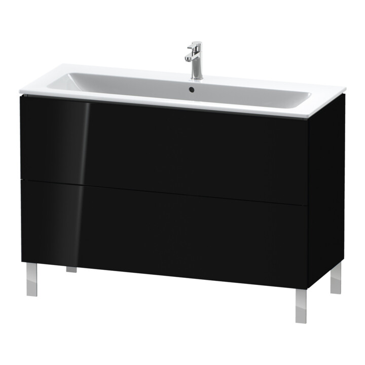 Duravit Meuble sous lavabo L-Cube 122x48,1 cm, blanc brillant, 2 tiroirs, sur pied