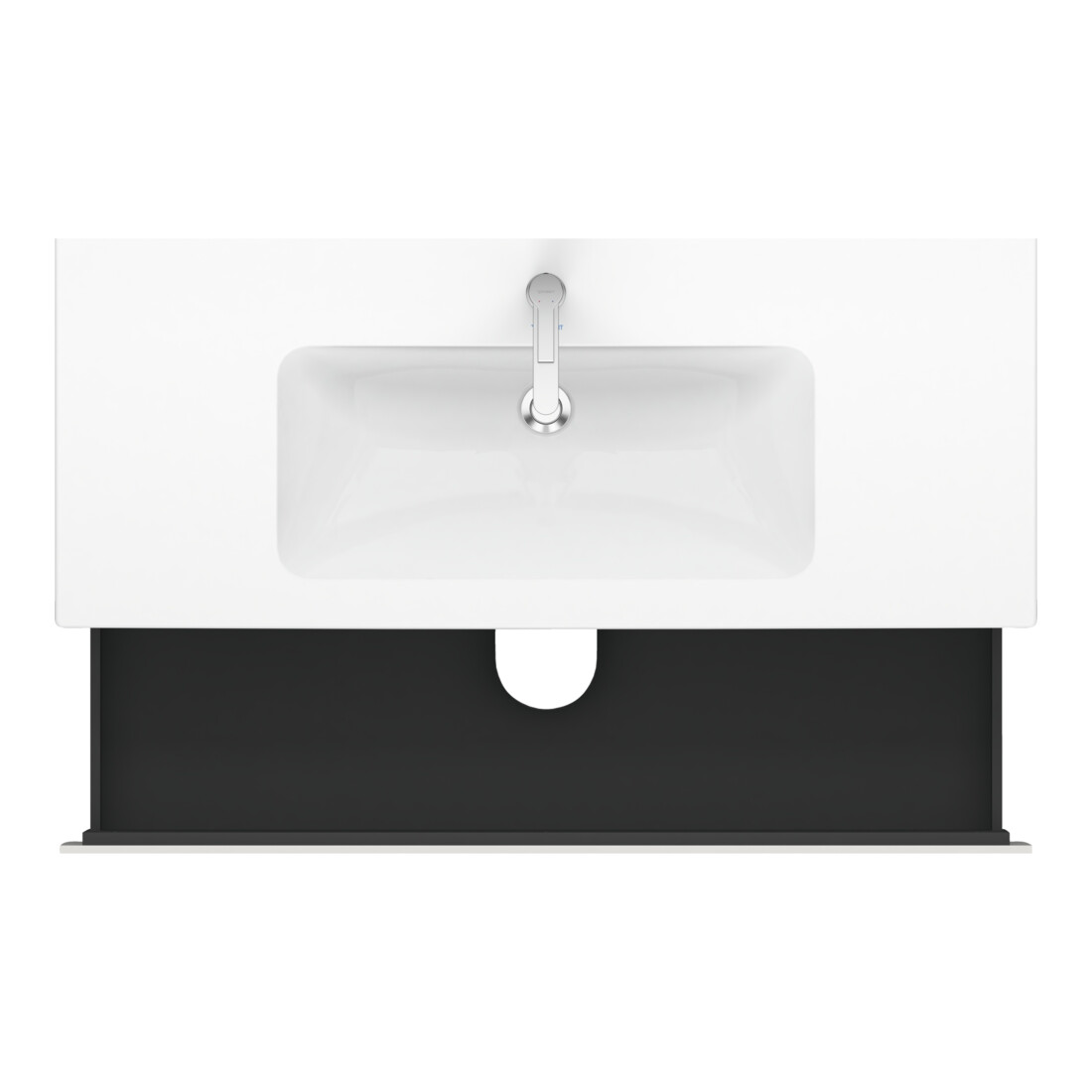 Duravit Meuble sous lavabo L-Cube 122x48,1 cm, blanc brillant, 2 tiroirs, suspendu