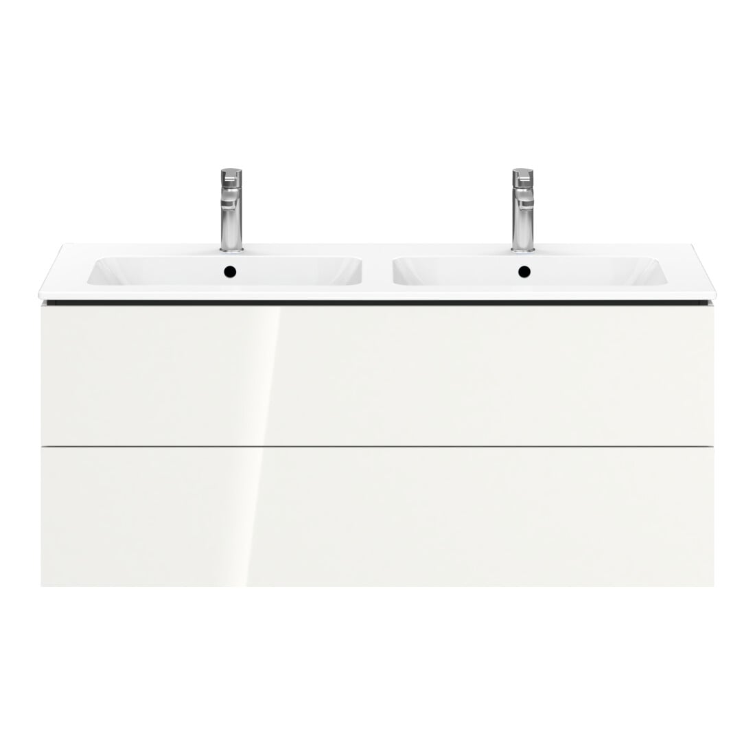 Duravit Meuble sous lavabo L-Cube 122x48,1 cm, blanc brillant, 2 tiroirs, suspendu