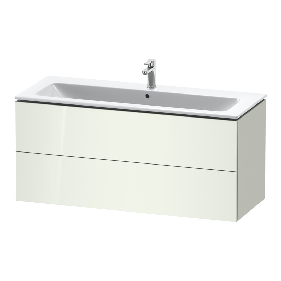 Duravit Meuble sous lavabo L-Cube 122x48,1 cm, blanc brillant, 2 tiroirs, suspendu