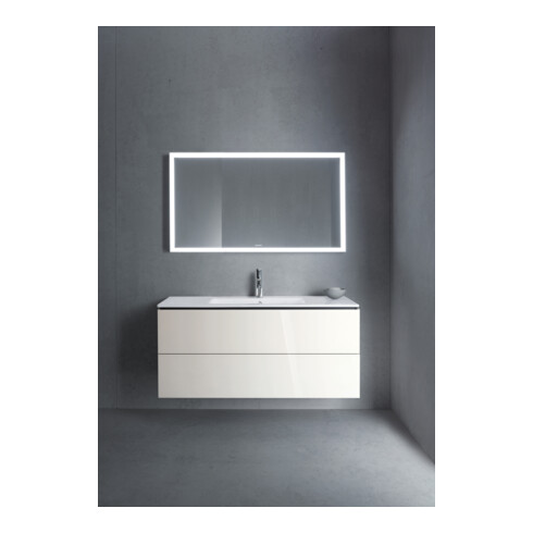 Duravit Meuble sous lavabo L-Cube 122x48,1 cm, blanc brillant, 2 tiroirs, suspendu