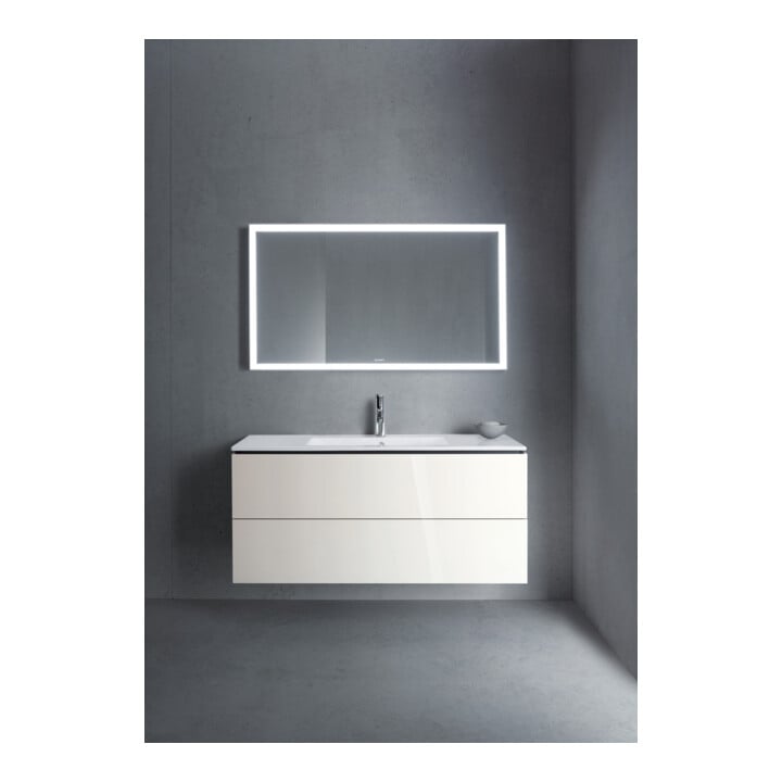 Duravit Meuble sous lavabo L-Cube 122x48,1 cm, blanc brillant, 2 tiroirs, suspendu