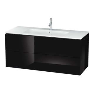 Duravit Meuble sous lavabo L-Cube 122x48,1 cm, blanc brillant, 2 tiroirs, suspendu