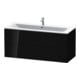 Duravit Meuble sous lavabo L-Cube 122x48,1 cm, blanc brillant, 2 tiroirs, suspendu