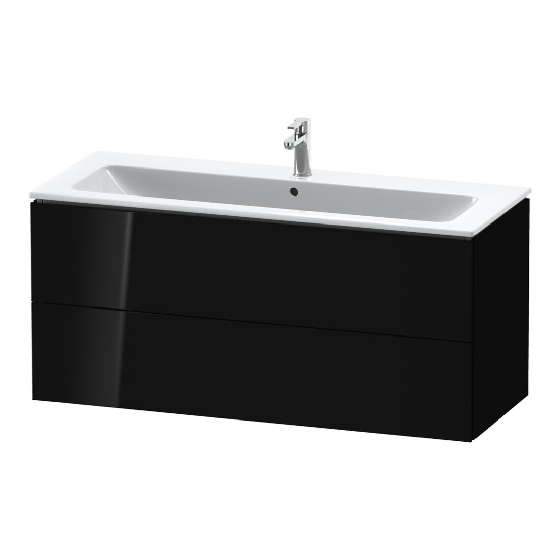 Duravit Meuble sous lavabo L-Cube 122x48,1 cm, blanc brillant, 2 tiroirs, suspendu