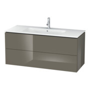 Duravit Meuble sous lavabo L-Cube 122x48,1 cm, blanc brillant, 2 tiroirs, suspendu