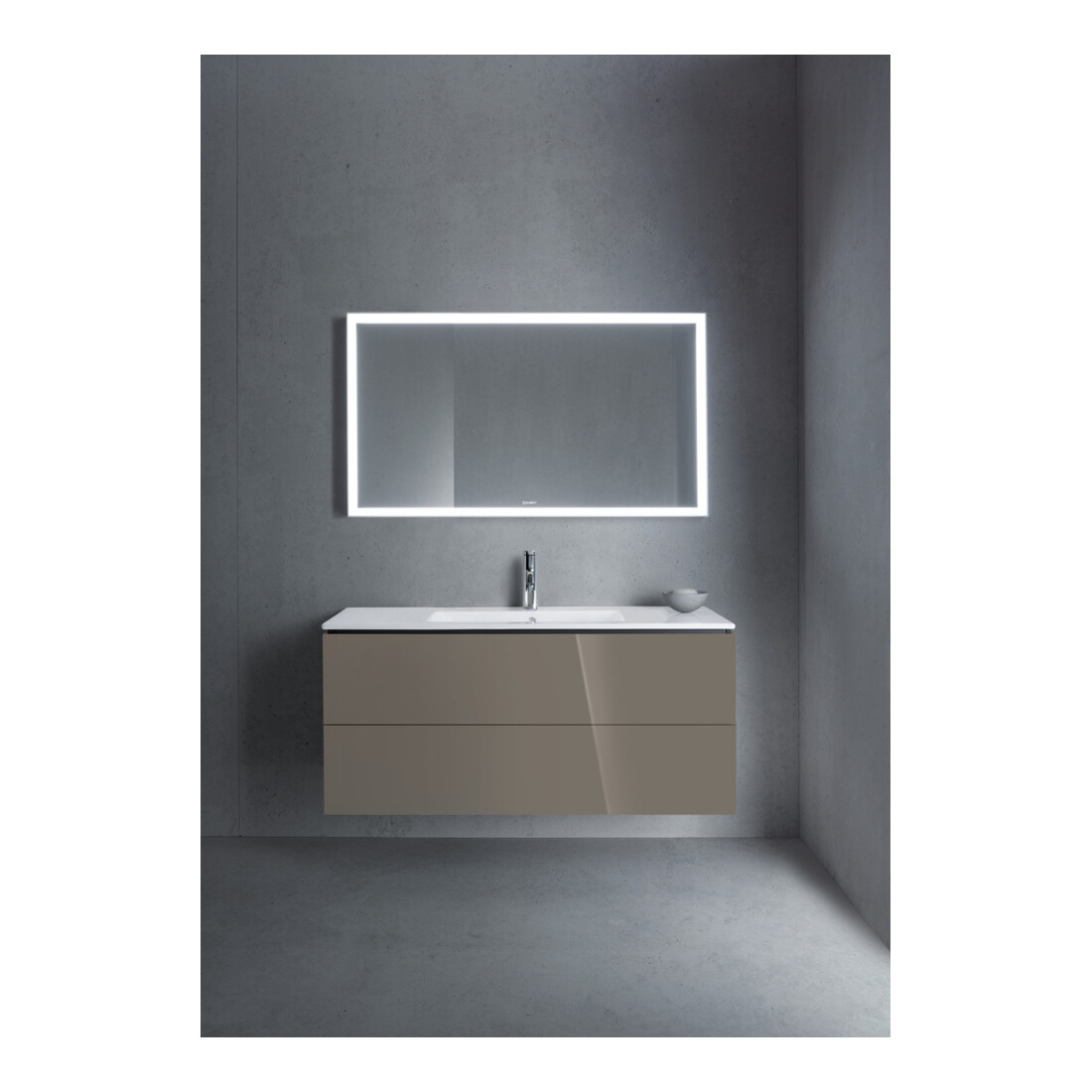 Duravit Meuble sous lavabo L-Cube 122x48,1 cm, blanc brillant, 2 tiroirs, suspendu