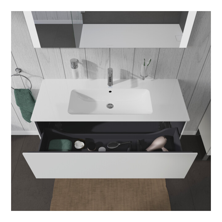 Duravit Meuble sous lavabo L-Cube 122x48,1 cm, blanc mat, 1 tiroir, suspendu