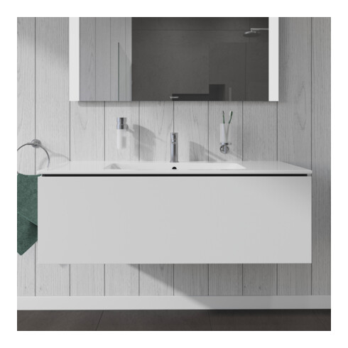 Duravit Meuble sous lavabo L-Cube 122x48,1 cm, blanc mat, 1 tiroir, suspendu