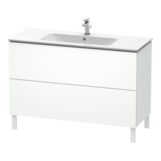 Duravit Meuble sous lavabo L-Cube 122x48,1 cm, blanc mat, 2 tiroirs, debout