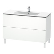 Duravit Meuble sous lavabo L-Cube 122x48,1 cm, blanc mat, 2 tiroirs, debout