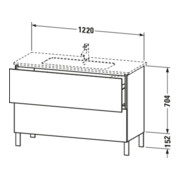 Duravit Meuble sous lavabo L-Cube 122x48,1 cm, blanc mat, 2 tiroirs, debout-3