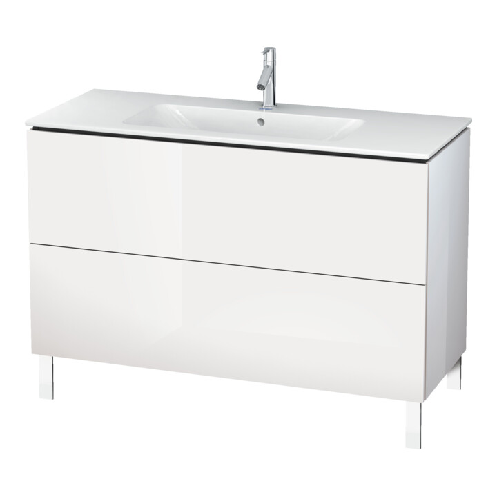 Duravit Meuble sous lavabo L-Cube 122x48,1 cm, blanc mat, 2 tiroirs, debout