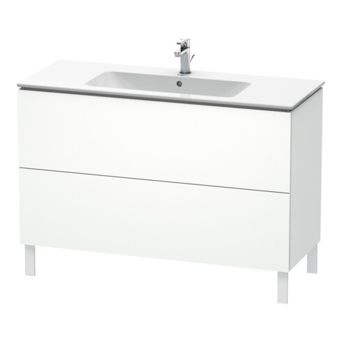 Duravit Meuble sous lavabo L-Cube 122x48,1 cm, blanc mat, 2 tiroirs, sur pied