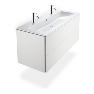 Duravit Meuble sous-lavabo L-Cube 122x48,1 cm, blanc mat, 2 tiroirs, suspendu