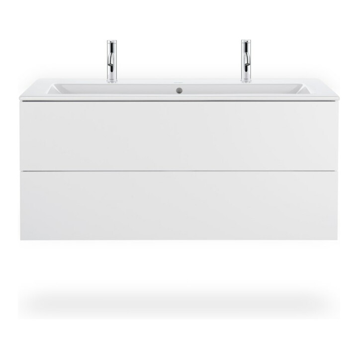 Duravit Meuble sous-lavabo L-Cube 122x48,1 cm, blanc mat, 2 tiroirs, suspendu