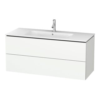 Duravit Meuble sous lavabo L-Cube 122x48,1 cm, blanc mat, 2 tiroirs, suspendu
