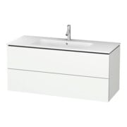 Duravit Meuble sous lavabo L-Cube 122x48,1 cm, blanc mat, 2 tiroirs, suspendu