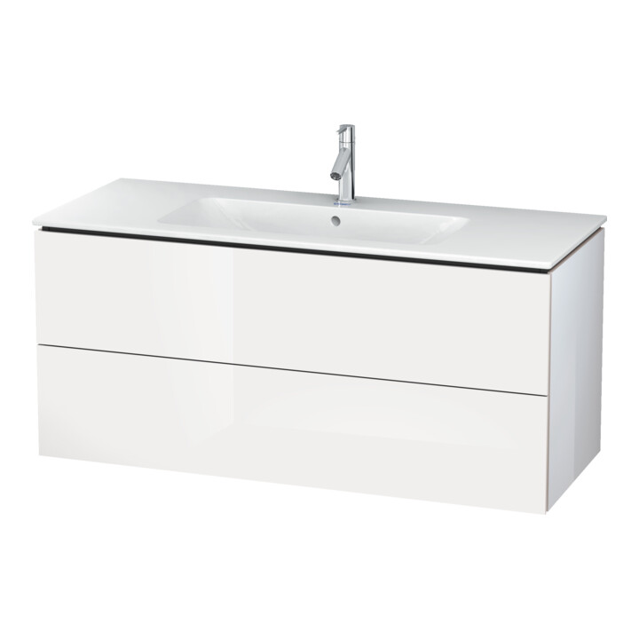 Duravit Meuble sous lavabo L-Cube 122x48,1 cm, blanc mat, 2 tiroirs, suspendu