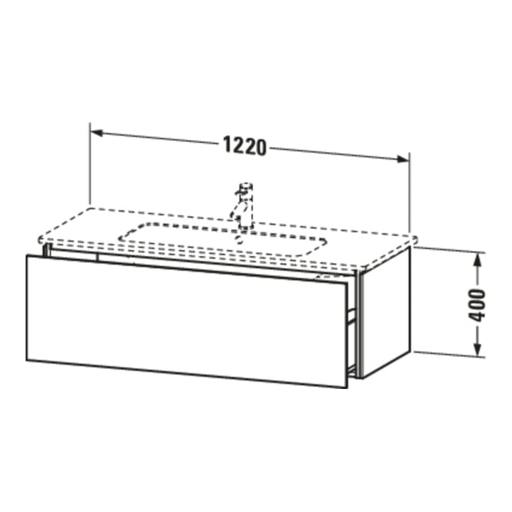 Duravit Meuble sous lavabo L-Cube 122x48,1 cm, blanc œuf, 1 tiroir, suspendu