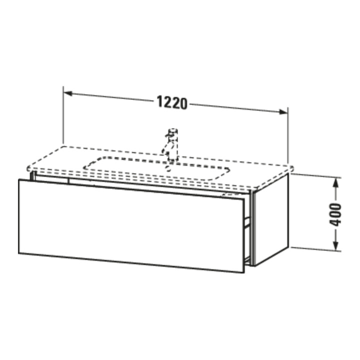 Duravit Meuble sous-lavabo L-Cube 122x48,1 cm, blanc œuf, 1 tiroir, suspendu