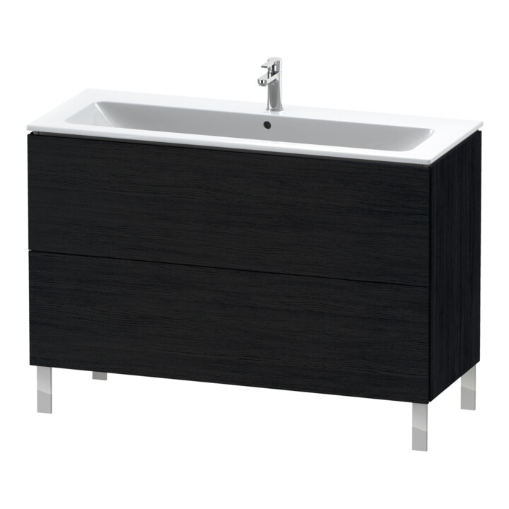 Duravit Meuble sous lavabo L-Cube 122x48,1 cm, blanc œuf, 2 tiroirs, sur pied