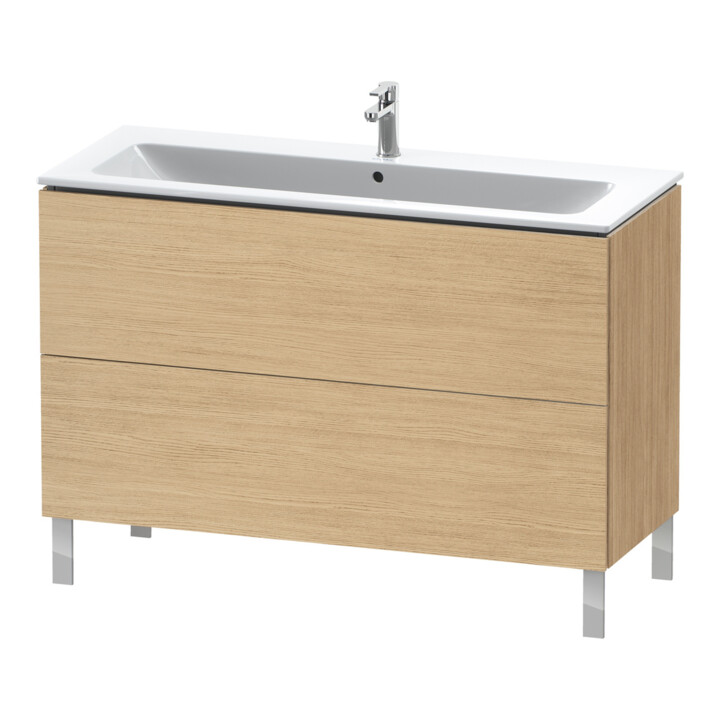 Duravit Meuble sous lavabo L-Cube 122x48,1 cm, chêne naturel, 2 tiroirs, sur pied