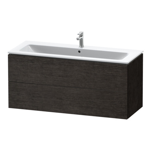 Duravit Meuble sous lavabo L-Cube 122x48,1 cm, E chêne foncé, 2 tiroirs, suspendu