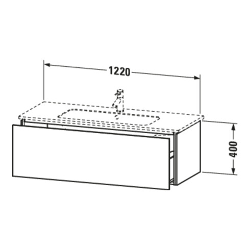 Duravit Meuble sous lavabo L-Cube 122x48,1 cm, graphite mat, 1 tiroir, suspendu