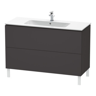 Duravit Meuble sous-lavabo L-Cube 122x48,1 cm, graphite mat, 2 tiroirs, debout