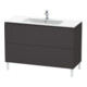 Duravit Meuble sous-lavabo L-Cube 122x48,1 cm, graphite mat, 2 tiroirs, debout-1