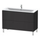 Duravit Meuble sous-lavabo L-Cube 122x48,1 cm, graphite mat, 2 tiroirs, debout-2