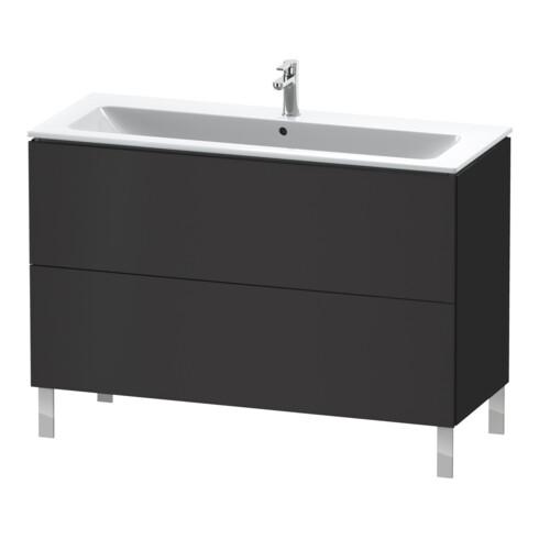 Duravit Meuble sous-lavabo L-Cube 122x48,1 cm, graphite mat, 2 tiroirs, debout