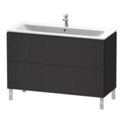 Duravit Meuble sous-lavabo L-Cube 122x48,1 cm, graphite mat, 2 tiroirs, debout-2