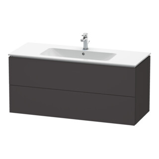 Duravit Meuble sous lavabo L-Cube 122x48,1 cm, graphite mat, 2 tiroirs, suspendu