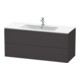 Duravit Meuble sous lavabo L-Cube 122x48,1 cm, graphite mat, 2 tiroirs, suspendu-1
